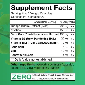 Memory and Concentration Supplement 1000mg -